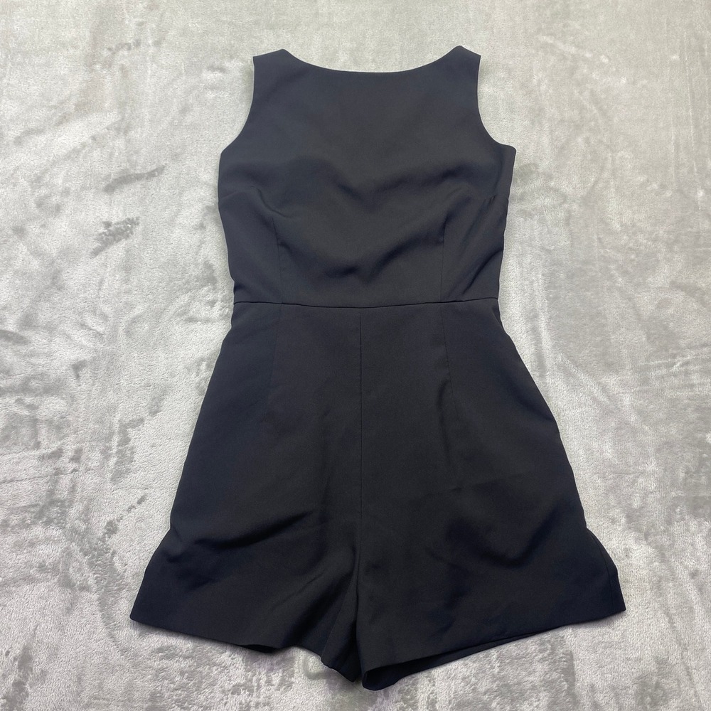 Unbranded Black‎ Sleeveless Romper Strappy Lattice Back Boat Neck Small